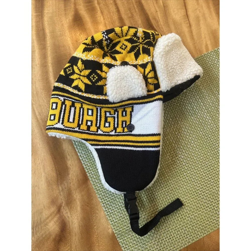 Pittsburgh‎ Steelers Authentic Team Pom Pom Insulated Dog Ear Flap Hat